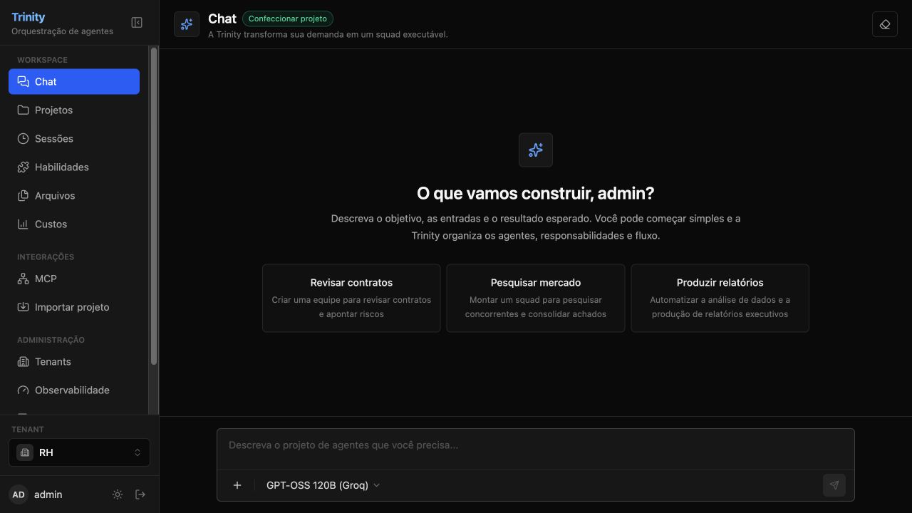 Tela de chat da Trinity